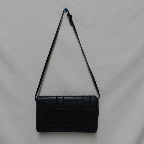 Anne Klein Calderon Vintage Quilted Leather Embroider Shoulder Bag Purse Clutch - Picture 2 of 15